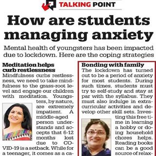 How are students managing anxiety ? By Hina Desai - The Times of India